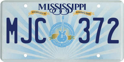 MS license plate MJC372