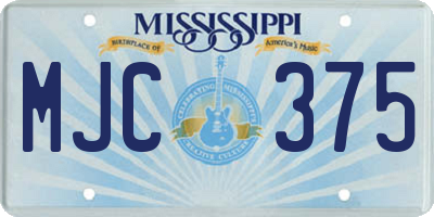 MS license plate MJC375