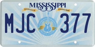 MS license plate MJC377