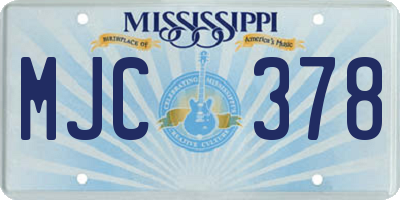 MS license plate MJC378