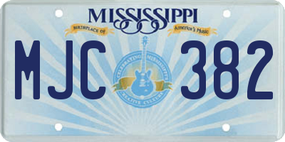MS license plate MJC382