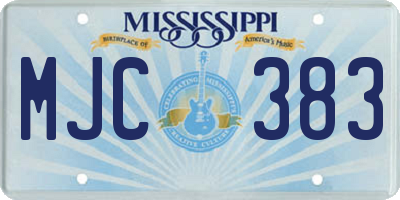 MS license plate MJC383