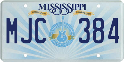 MS license plate MJC384