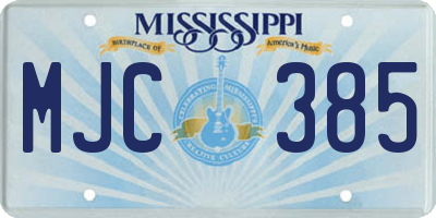 MS license plate MJC385