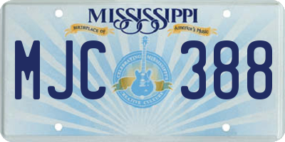 MS license plate MJC388