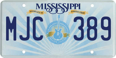 MS license plate MJC389
