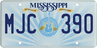 MS license plate MJC390