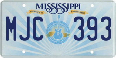 MS license plate MJC393