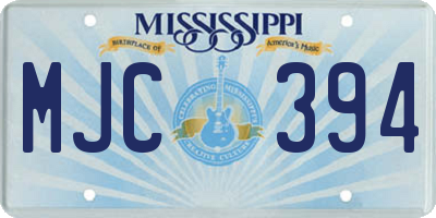 MS license plate MJC394