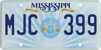 MS license plate MJC399