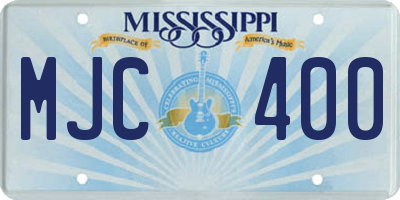 MS license plate MJC400
