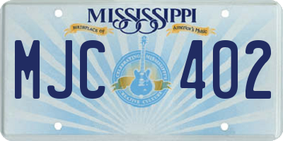 MS license plate MJC402