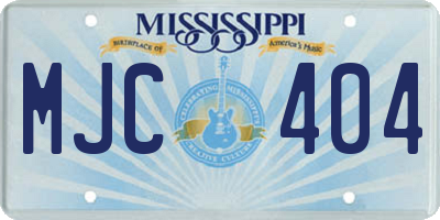 MS license plate MJC404