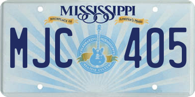 MS license plate MJC405