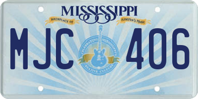 MS license plate MJC406