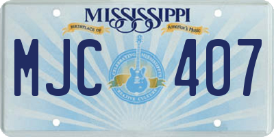 MS license plate MJC407