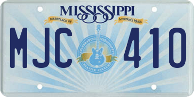 MS license plate MJC410
