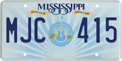 MS license plate MJC415