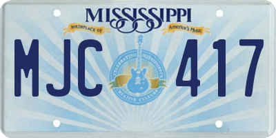 MS license plate MJC417