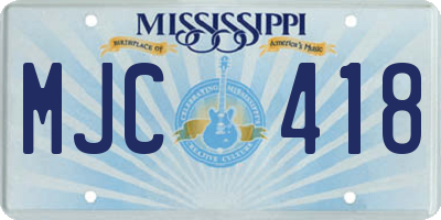 MS license plate MJC418
