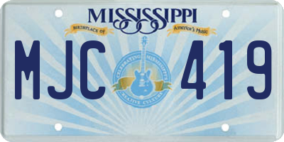 MS license plate MJC419