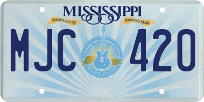 MS license plate MJC420