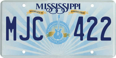 MS license plate MJC422