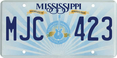 MS license plate MJC423