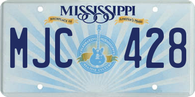 MS license plate MJC428