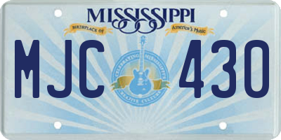 MS license plate MJC430