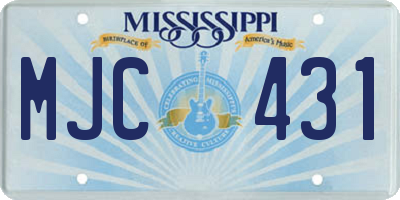 MS license plate MJC431