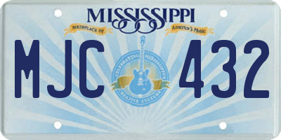 MS license plate MJC432