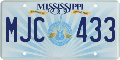 MS license plate MJC433