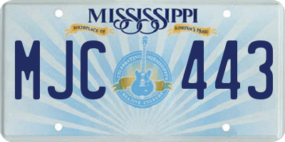 MS license plate MJC443
