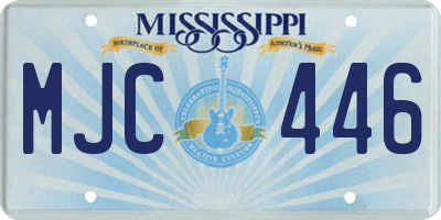 MS license plate MJC446