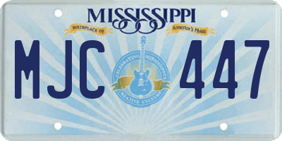 MS license plate MJC447