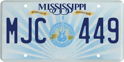MS license plate MJC449