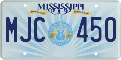 MS license plate MJC450