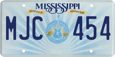 MS license plate MJC454