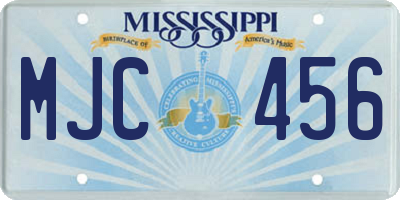 MS license plate MJC456