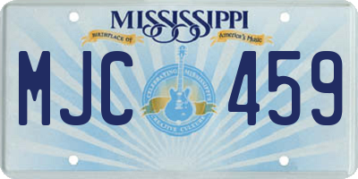 MS license plate MJC459