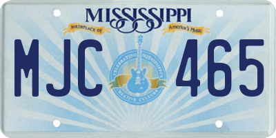 MS license plate MJC465