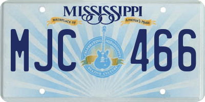 MS license plate MJC466