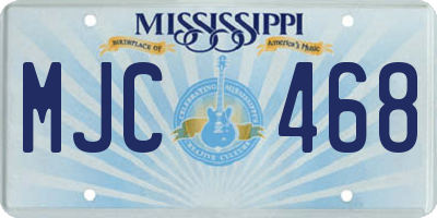 MS license plate MJC468