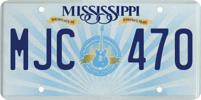 MS license plate MJC470