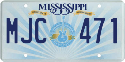 MS license plate MJC471