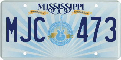 MS license plate MJC473