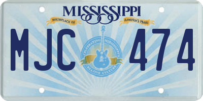 MS license plate MJC474