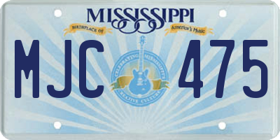 MS license plate MJC475