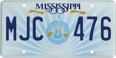 MS license plate MJC476